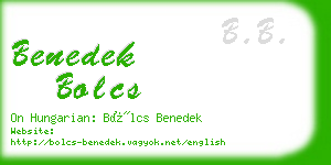 benedek bolcs business card